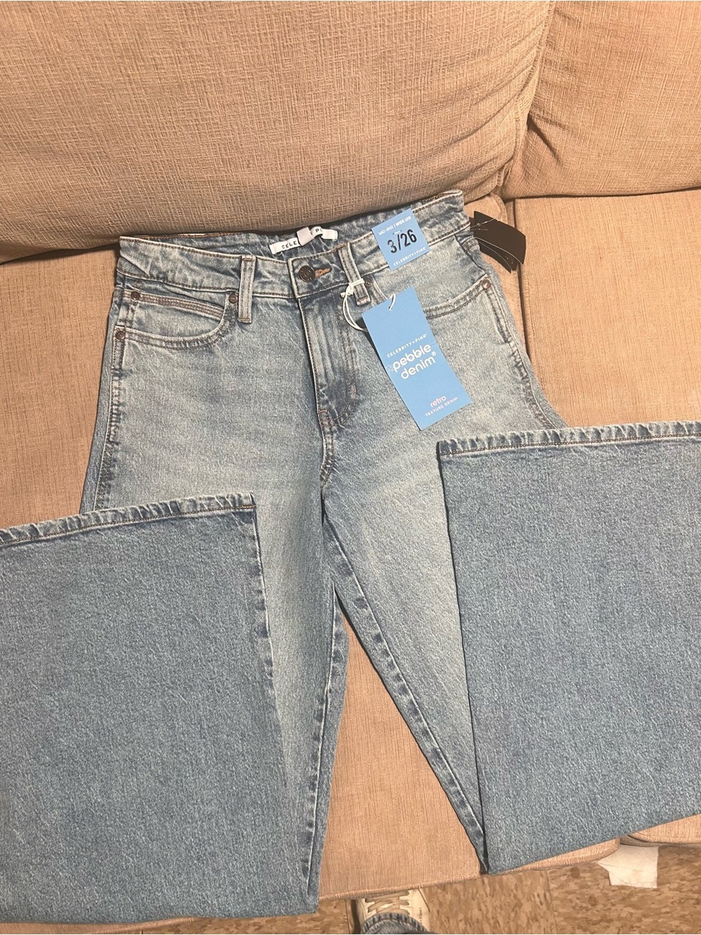 Celebrity Pink Light Blue Wide Leg High-Rise Jeans
